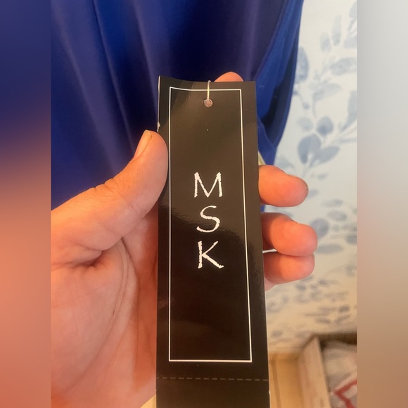 MSK Women’s Stretch Rhinestone Slit Back Cape Sleeveless V Neck Mini Dress XL. - Picture 7 of 12